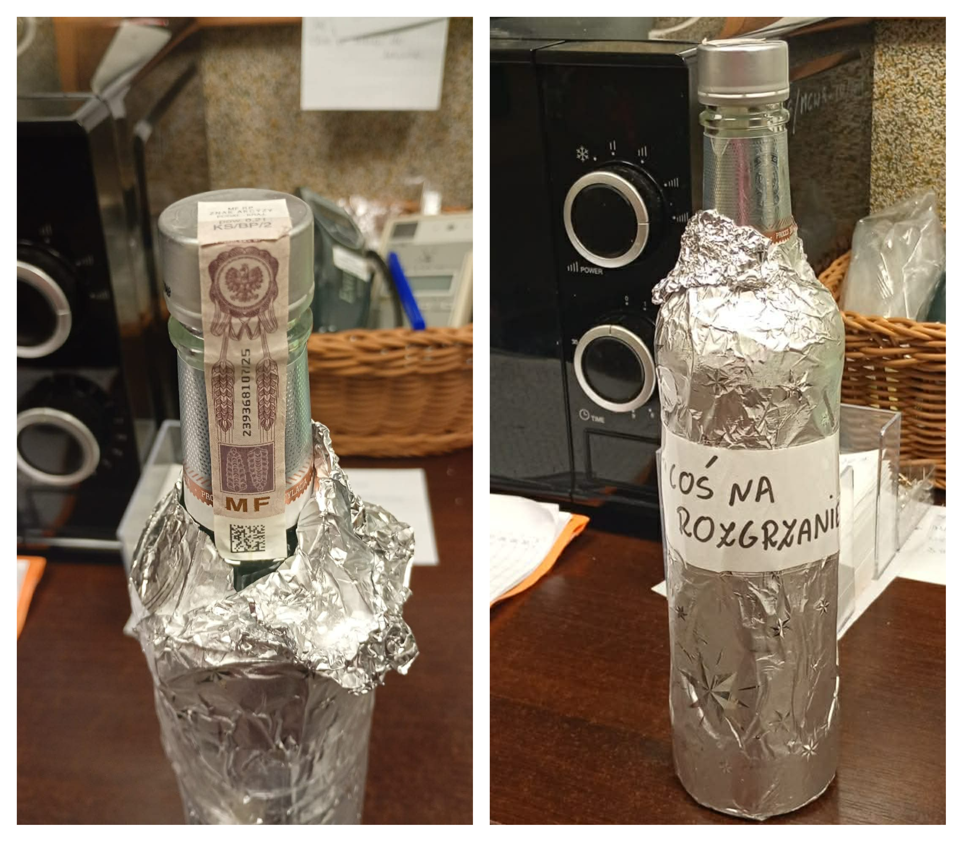 butelka w&oacute;dki z&nbsp;napisem na&nbsp;rozgrzewkę