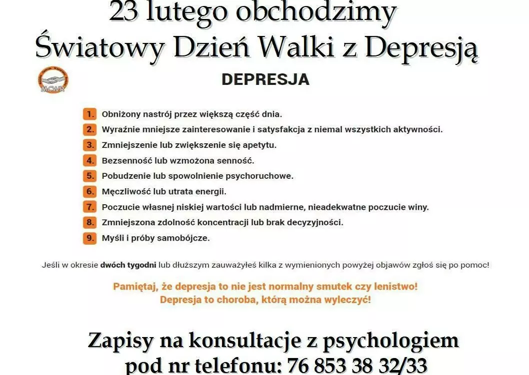 Zdjęcie do Światowy Dzień Walki z Depresją